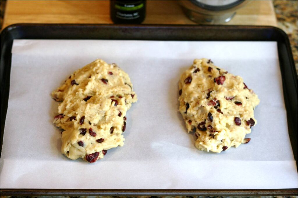 Separate Biscotti Dough In Half