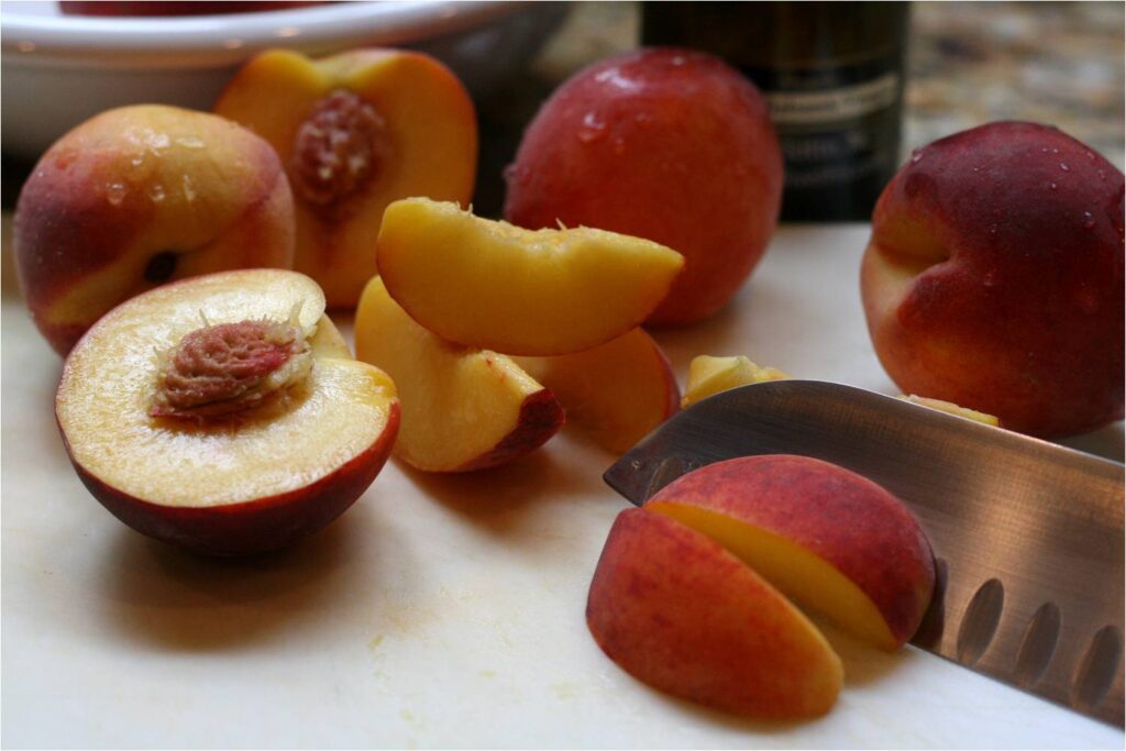 Slice Peaches for Granita