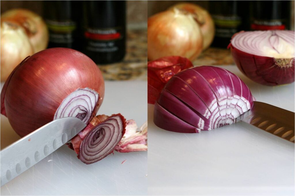 Slice Red Onion for Caramlizing