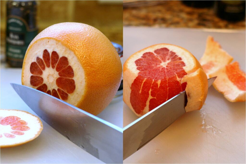 Slice Rind off Grapefruit