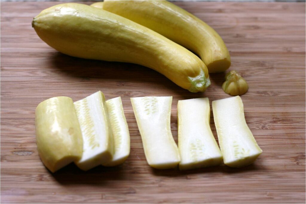 Slice Yellow Squash Into Strips