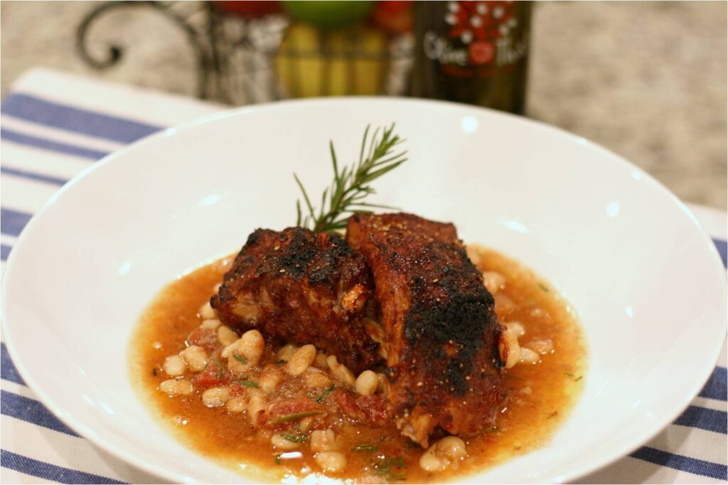 Slow Cooker Pork Ribs with Northern Beans and Tangerine Balsamic Feature