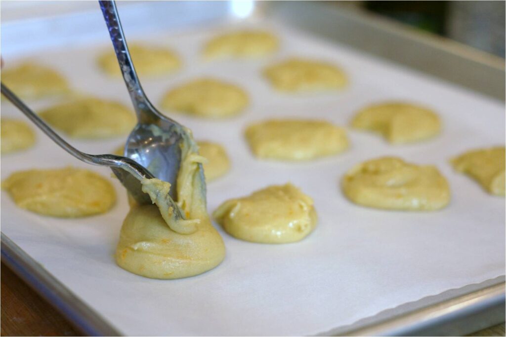 Spoon drop Orange EVOO Cookie batter