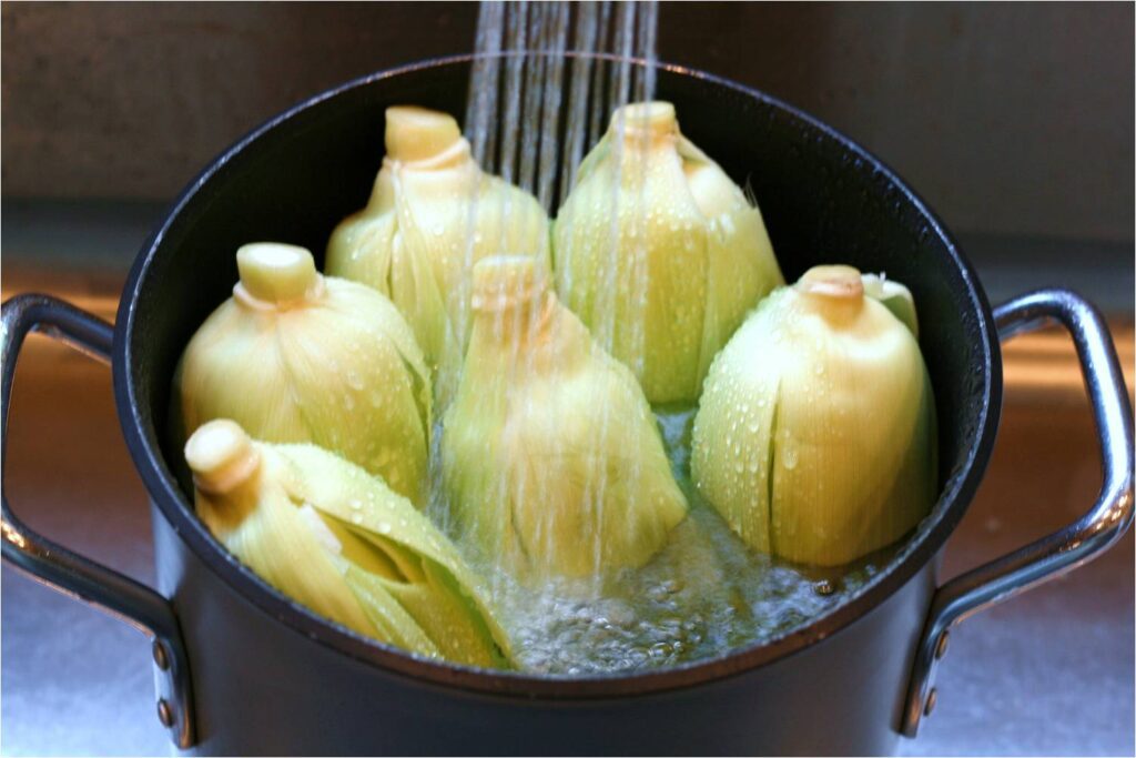Submerge Corn Cobs in Water