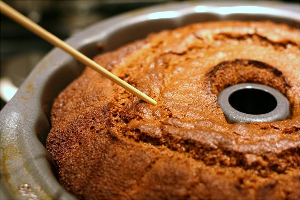 Test Doneness of Zucchini Carrot Gingerbread Cake