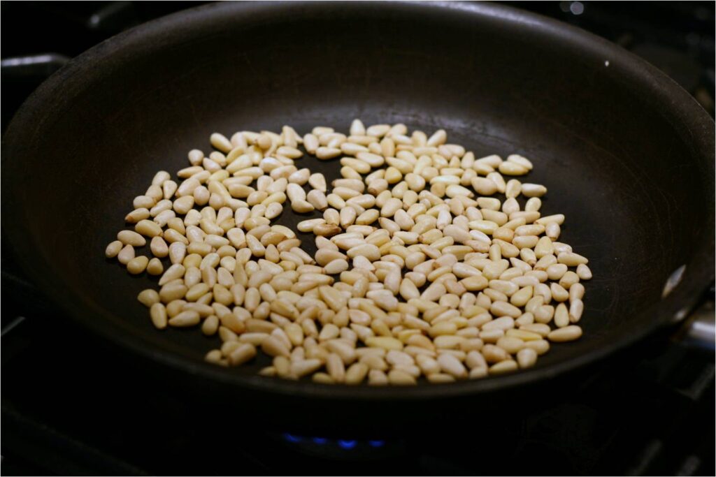 Toast Pinenuts in Skillet