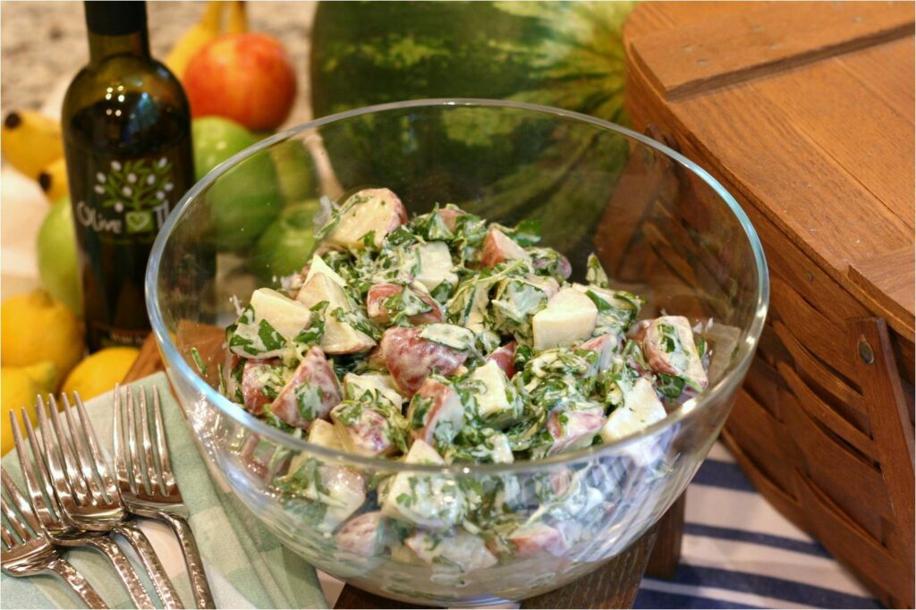 Wasabi Watercress Potato Salad with Dill Infused Olive Oil Feature