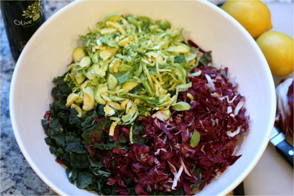 Winter Slaw in mixing bowl